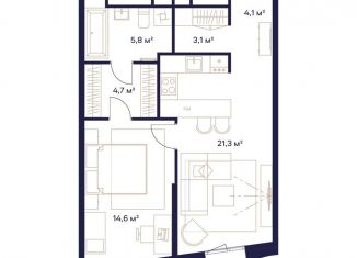 Продажа однокомнатной квартиры, 54.4 м2, Москва, район Ростокино