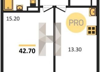 Продаю 1-комнатную квартиру, 42.7 м2, Новосибирск, улица Ляпидевского, 5, метро Заельцовская