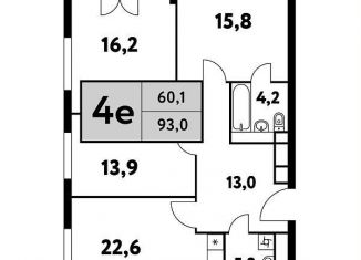 Продажа трехкомнатной квартиры, 93 м2, Москва, район Левобережный, Фестивальная улица, 15к24/3