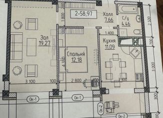 Продажа 2-комнатной квартиры, 59 м2, Дагестан, Маковая улица, 2к6