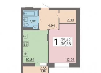 1-ком. квартира на продажу, 36.6 м2, Воронеж, улица Независимости, 78, Коминтерновский район