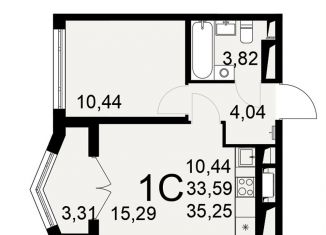 Продается 1-комнатная квартира, 35.3 м2, Тульская область