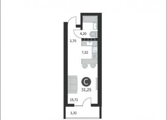 Продается квартира студия, 31.3 м2, Тверь, Московский район