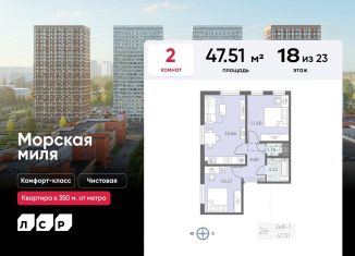 Продается 2-ком. квартира, 47.5 м2, Санкт-Петербург, Красносельский район