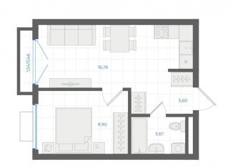 Продам 1-комнатную квартиру, 34.2 м2, Екатеринбург, Ленинский район