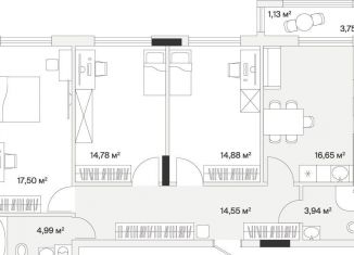 Продается трехкомнатная квартира, 90 м2, Калининградская область