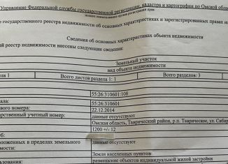 Продам участок, 12 сот., рабочий посёлок Таврическое, Сибирская улица