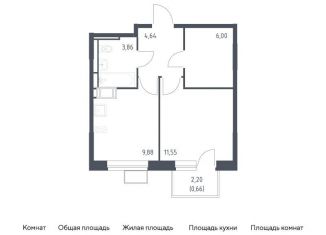 Однокомнатная квартира на продажу, 36.6 м2, поселение Кокошкино, жилой комплекс Новое Внуково, к22