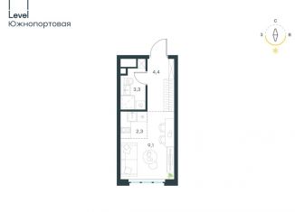 Продам квартиру студию, 19.1 м2, Москва, жилой комплекс Левел Южнопортовая, 13, район Печатники