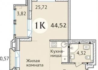 Продам 1-ком. квартиру, 44.4 м2, Новосибирск, улица Дуси Ковальчук, 248/1, Заельцовский район