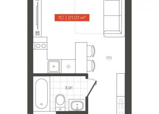 Продаю 1-ком. квартиру, 21 м2, Новосибирск, Большевистская улица, 14