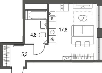 Продается квартира студия, 28.6 м2, Москва, Тагильская улица, 2к1