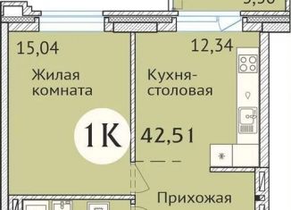 Продается 1-ком. квартира, 42.3 м2, Новосибирск, улица Дуси Ковальчук, 248/1, Заельцовский район