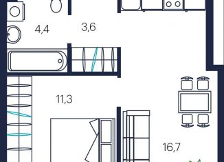 Продаю 1-ком. квартиру, 36 м2, Тюмень, улица Мелиораторов, 6А