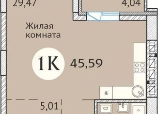 Продается 1-комнатная квартира, 45.6 м2, Новосибирск, улица Дуси Ковальчук, 248/1