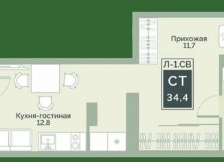 Квартира на продажу студия, 34.4 м2, Курган, жилой район Заозёрный, улица Витебского, 5