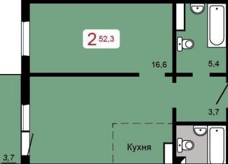 2-ком. квартира на продажу, 52.3 м2, Красноярский край