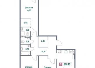 Продается 3-комнатная квартира, 89.8 м2, Ленинградская область