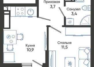 Продается 1-комнатная квартира, 31 м2, Новороссийск, ЖК Облака 2