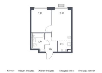 Продается 1-комнатная квартира, 32.6 м2, село Ям, жилой комплекс Прибрежный Парк, 8.3