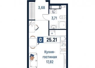 Продам квартиру студию, 25.2 м2, Ленинградская область