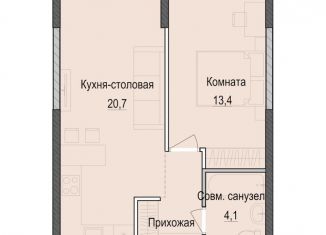 Продажа однокомнатной квартиры, 43 м2, Казань