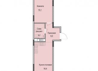 1-комнатная квартира на продажу, 41.7 м2, Казань