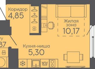 Продается квартира студия, 26.7 м2, Екатеринбург, жилой комплекс Новокольцовский, 5, Октябрьский район