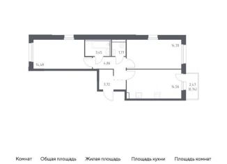 Продаю двухкомнатную квартиру, 58.3 м2, Москва, жилой комплекс Квартал Герцена, к2, метро Зябликово