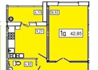 Продается однокомнатная квартира, 42.9 м2, Курская область