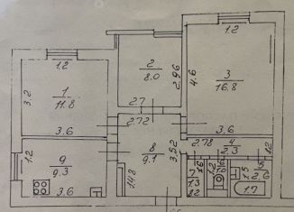 Сдаю трехкомнатную квартиру, 62.2 м2, Сочи, улица 60 лет ВЛКСМ, 22, микрорайон Заречный