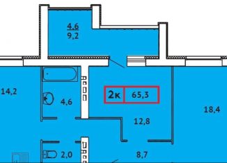 Продам 2-ком. квартиру, 65.3 м2, Иваново