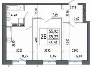 Продам 2-ком. квартиру, 59.2 м2, Шелехов