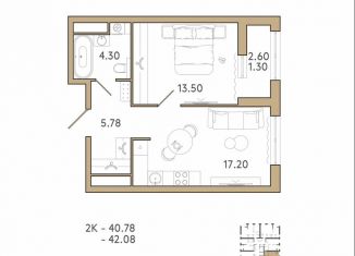 Продается 1-комнатная квартира, 42.1 м2, Пенза, 2-й проезд Свердлова, 27