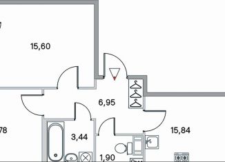 Продажа двухкомнатной квартиры, 55.5 м2, посёлок Стрельна, ЖК Любоград, проспект Будённого, 24к6