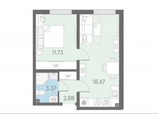 Продам однокомнатную квартиру, 36.7 м2, Санкт-Петербург, Красносельский район