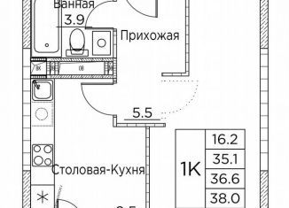 Продается 1-ком. квартира, 38 м2, Владивосток, улица Расула Гамзатова, 7к3