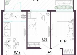 Продажа двухкомнатной квартиры, 65 м2, Тула, Пряничная улица, 9
