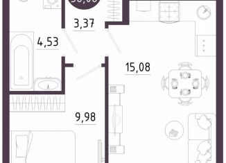Продается 1-ком. квартира, 36.1 м2, Тула, Пряничная улица, 9