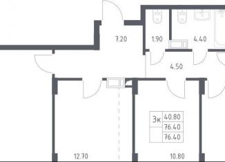 Продажа 3-комнатной квартиры, 79.5 м2, поселение Рязановское, Рязановское шоссе, 31к2