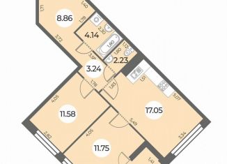 2-комнатная квартира на продажу, 61 м2, Санкт-Петербург, Красносельский район