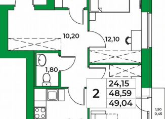 Продаю 2-ком. квартиру, 49 м2, Республика Башкортостан