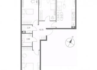 Продаю 3-ком. квартиру, 80.4 м2, Санкт-Петербург, метро Балтийская