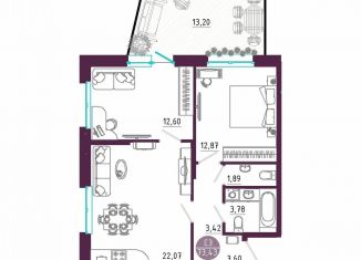 Продается двухкомнатная квартира, 73.4 м2, Тула, Пряничная улица, 7