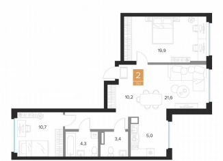 Продаю 2-ком. квартиру, 75.1 м2, Курск