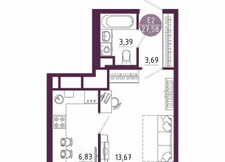Продаю 1-ком. квартиру, 27.6 м2, Тула, Пряничная улица, 7