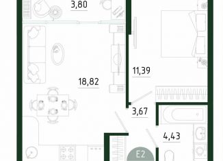 Продажа однокомнатной квартиры, 42.1 м2, Тула