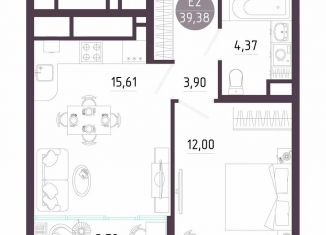 Продажа 1-ком. квартиры, 39.4 м2, Тула, Пряничная улица, 8