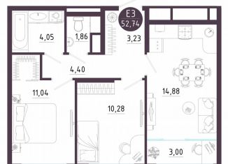 Продаю 2-комнатную квартиру, 52.7 м2, Тула, Пряничная улица, 9