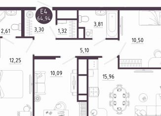 Продаю 3-комнатную квартиру, 64.9 м2, Тула, Пряничная улица, 9